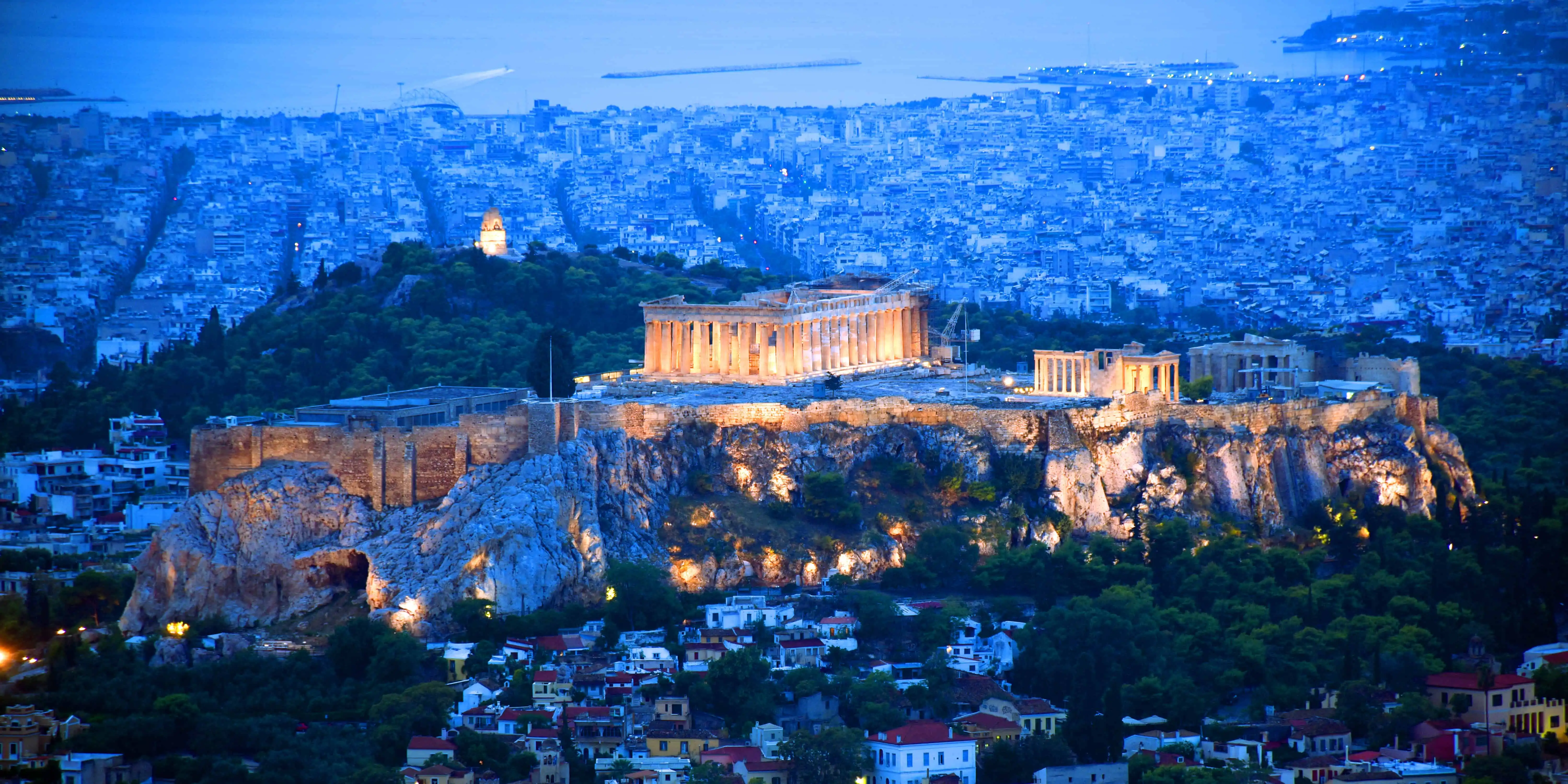 Acropolis at dawn from Mt Lycabettus