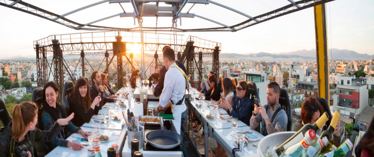 Dinner in the Sky- overlooking Athens
