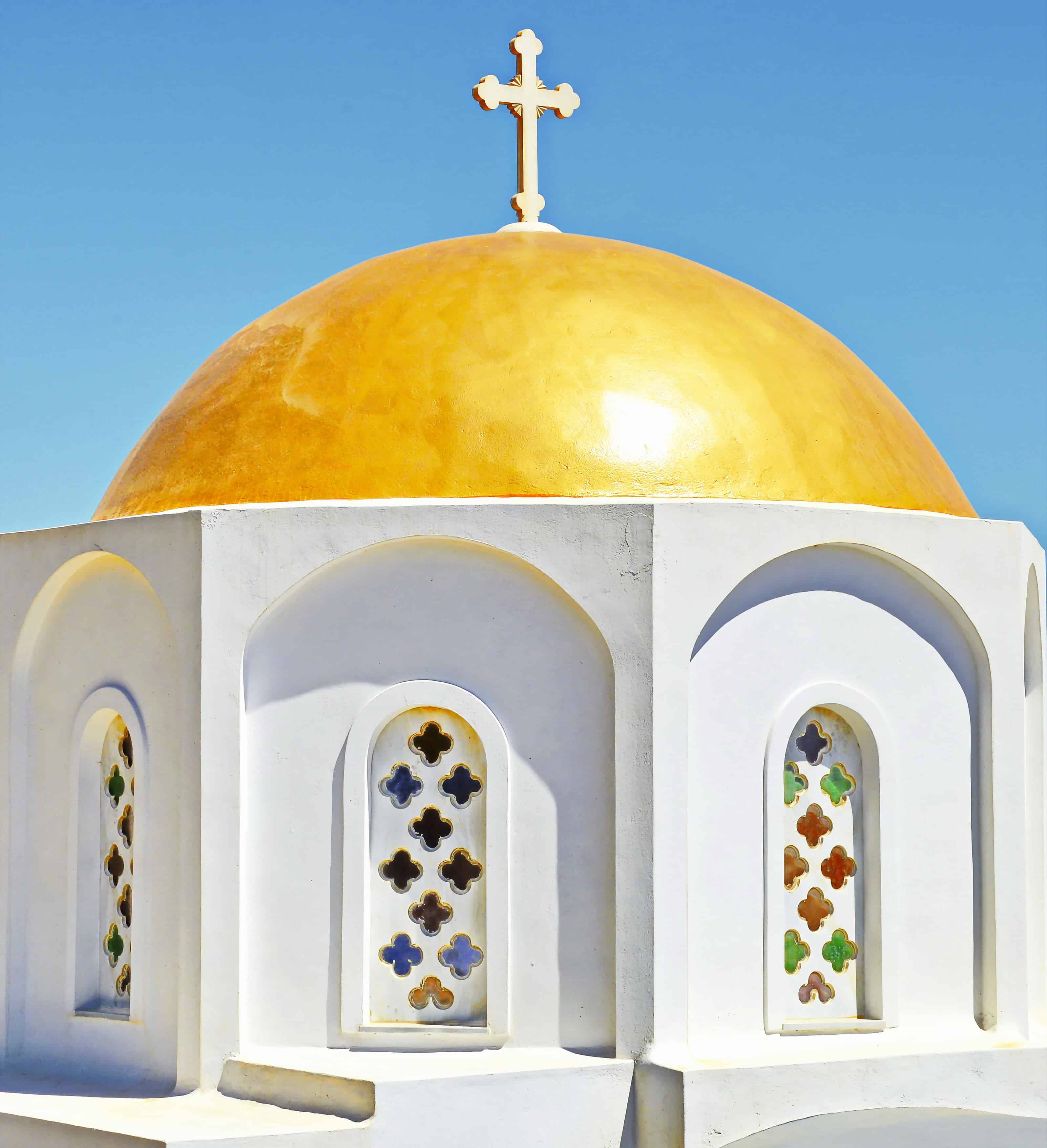 CG gold church dome syros