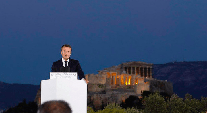 French President addresses Europe from the seat of Democracy 1