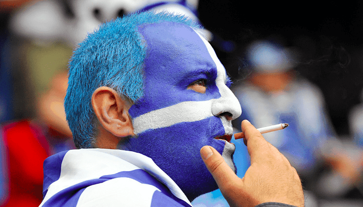 Smoking Greek Flag Man