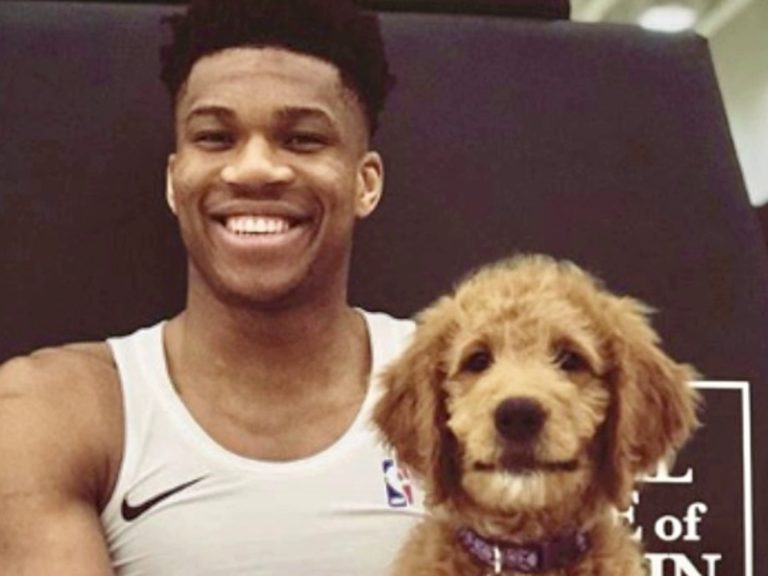Greek Freak introduces fans to his new puppy