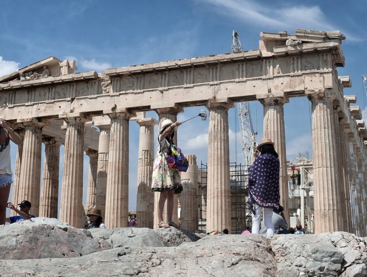 Parthenon tourists