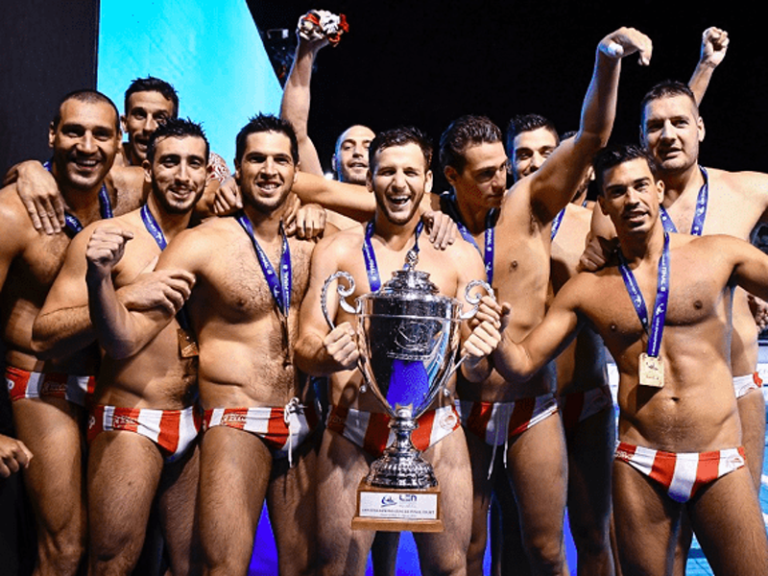Olympiacos Mens' Water Polo Team crowned Champions of Europe