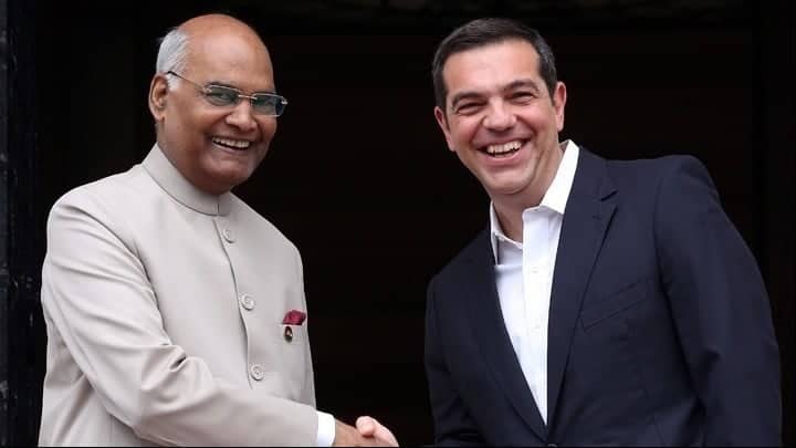 Tsipras with Indian President