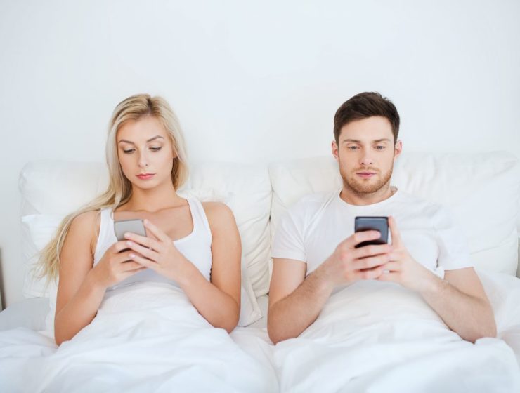 social media in bed