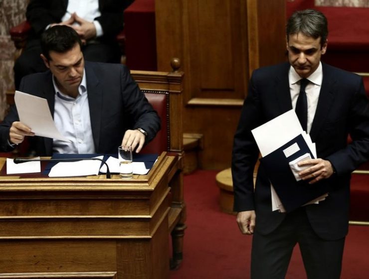 Tsipras and Mitsotakis new democracy syriza poll