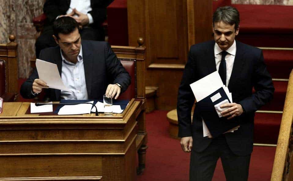 Tsipras and Mitsotakis new democracy syriza poll