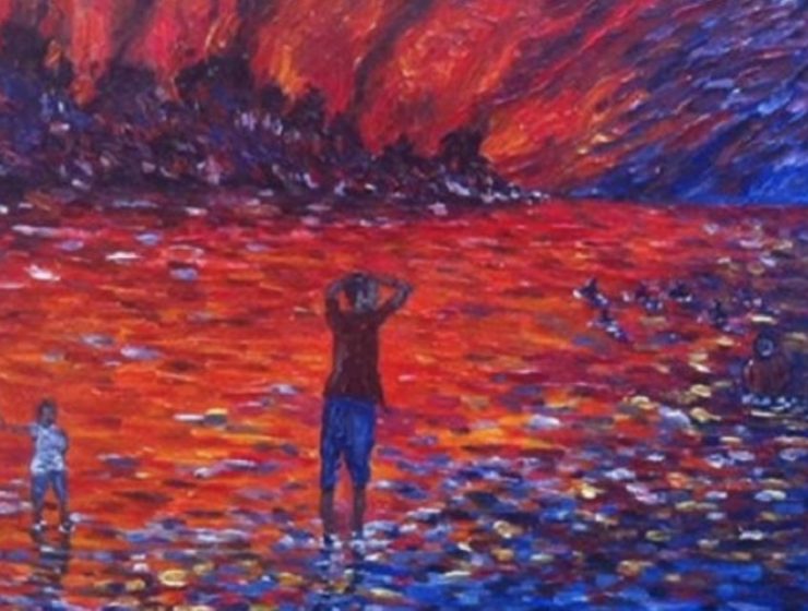 Dimitris Roggitis painting fires