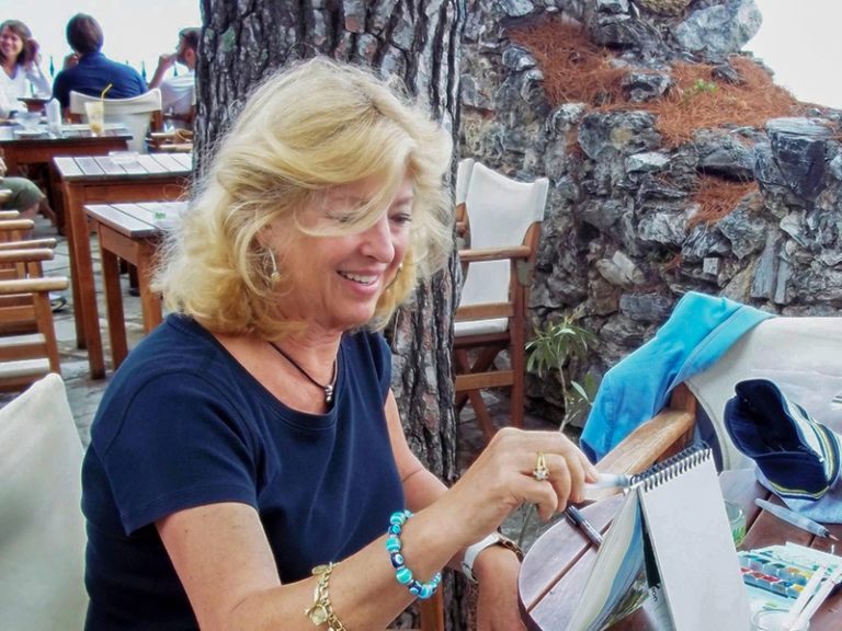 How an acclaimed artists' love of Greece led her to calling Poros home