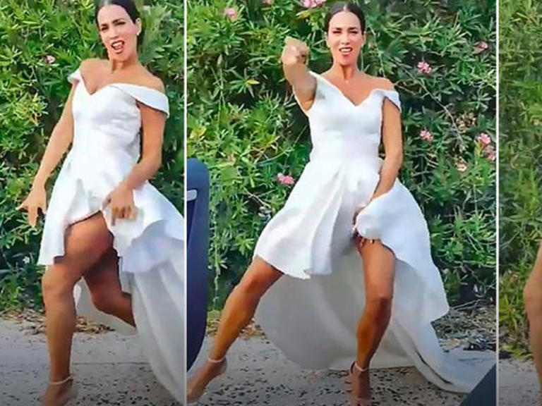 Greek model Katerina Stikoudi’s ‘Kiki Challenge’ in wedding dress goes viral (VIDEO)