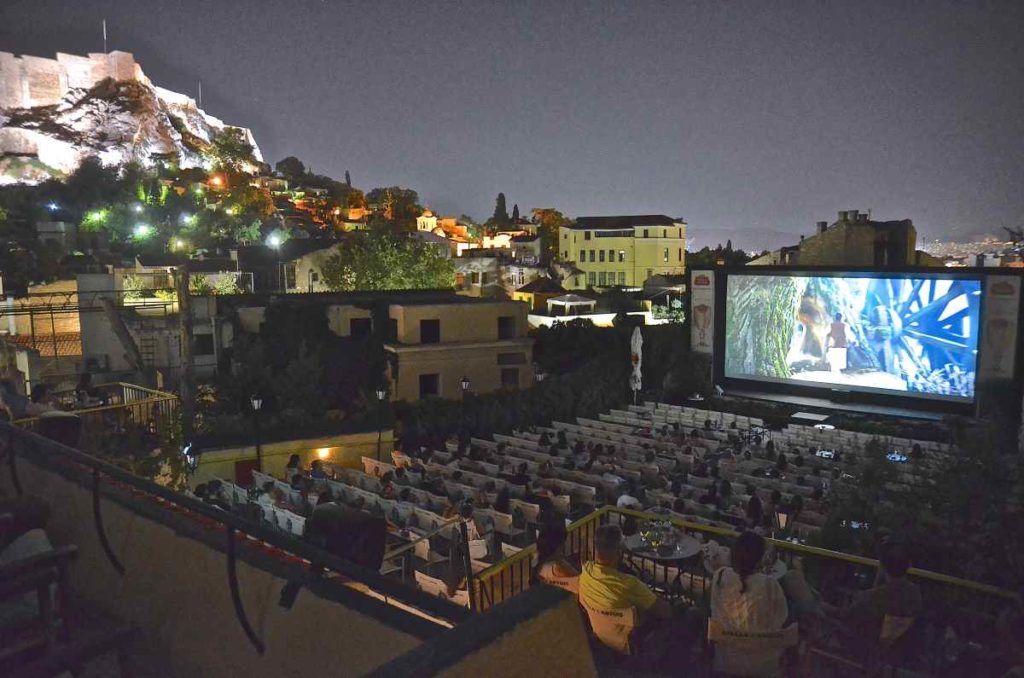 outdoor cinemas in neighbourhoods across Athens