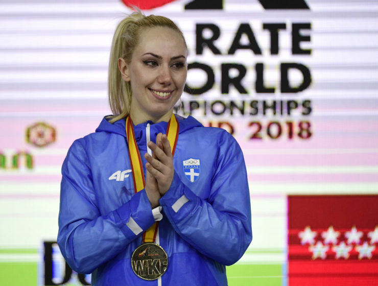 Greece's Eleni Chatziliadou wins gold at World Karate Championships 16