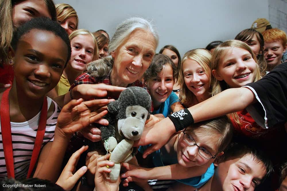 Jane Goodall and Roots and Shoots groups Copyright Ratzer Robert