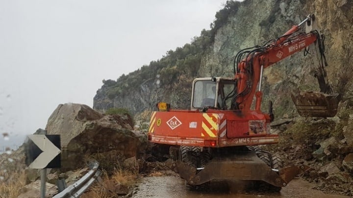 Landslides destroy roads and house on Lesvos island 1
