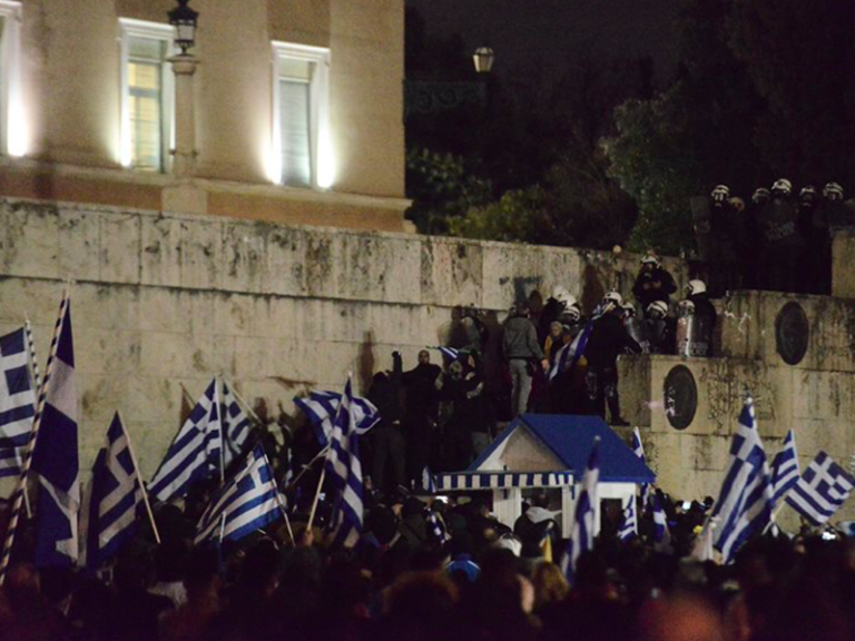 Protests outside Parliament as Greek government votes on ratification of Prespes Agreement