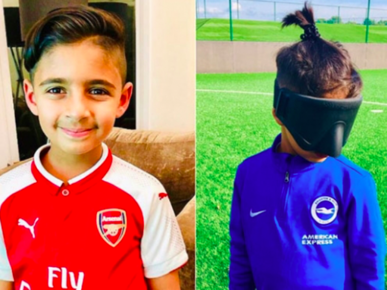 Brave young boy follows his dream of playing soccer despite losing his eyesight