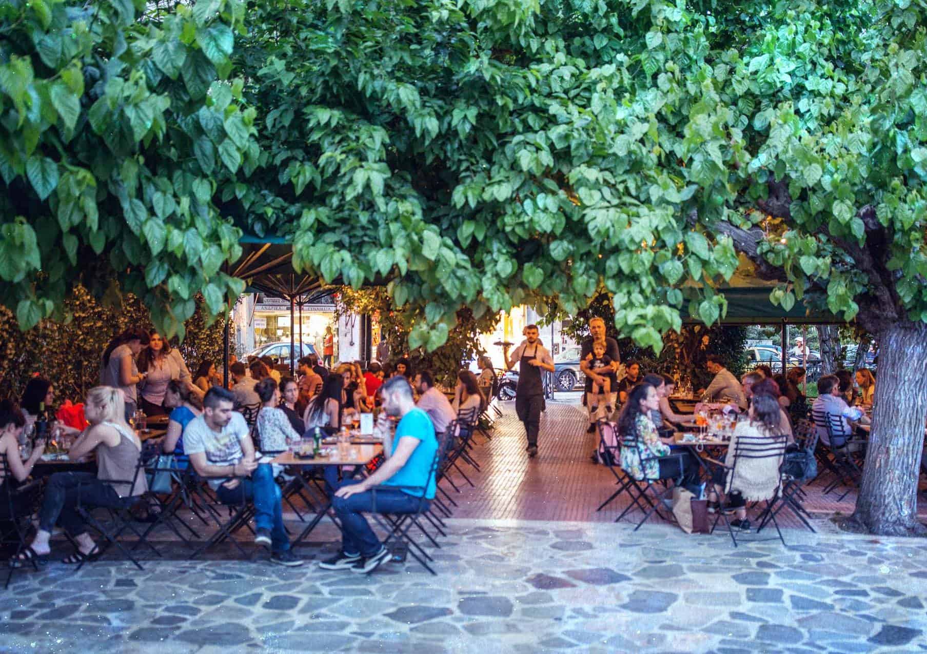 Mavili Square, one of Athens' coolest spots to grab a drink
