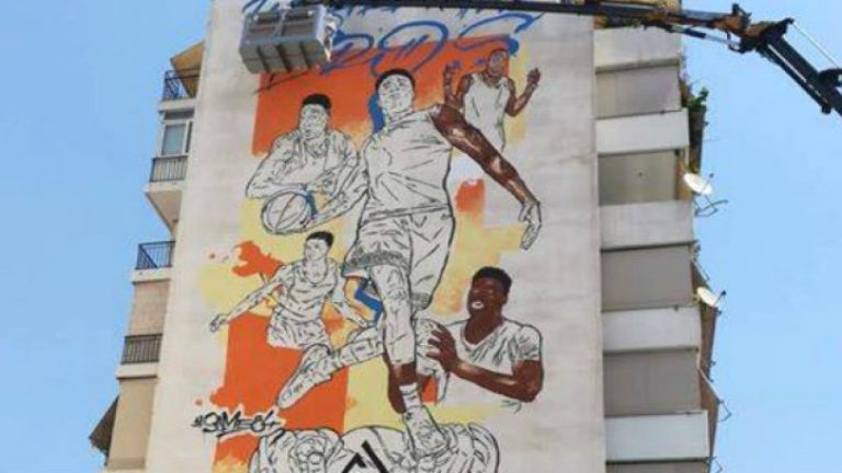 New graffiti of Giannis Antetokounmpo and his four brothers in Sepolia