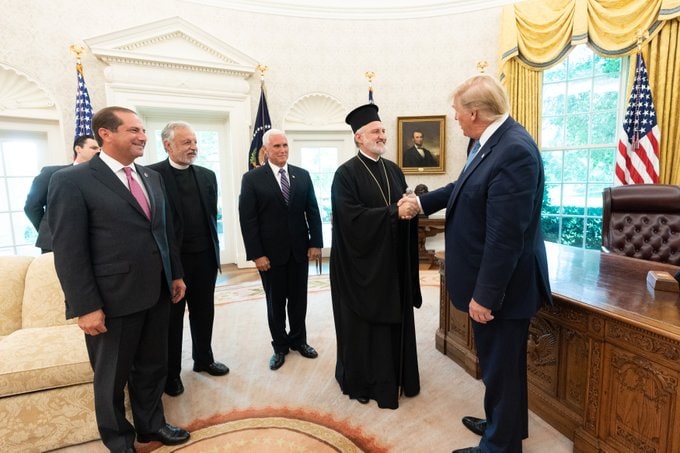 Archbishop Elpidophoros of America and US President Trump