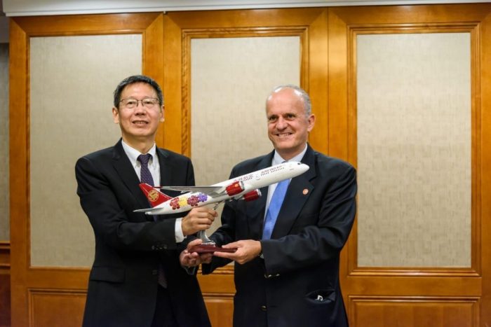 Konstantinos Loulis with Juneyao Air Co. Ltd President, Hong Liang Zhao