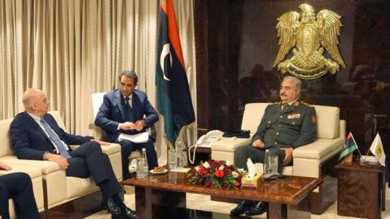 Greek Foreign Minister meets the General of Libyan National Army