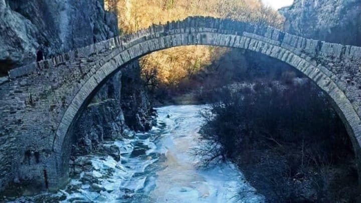 Epirus frozen river