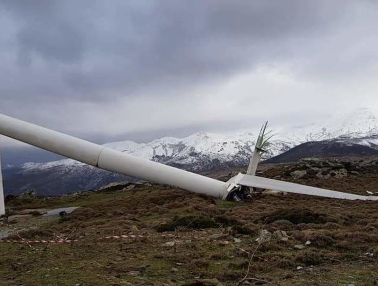 Wind turbines in Karystos