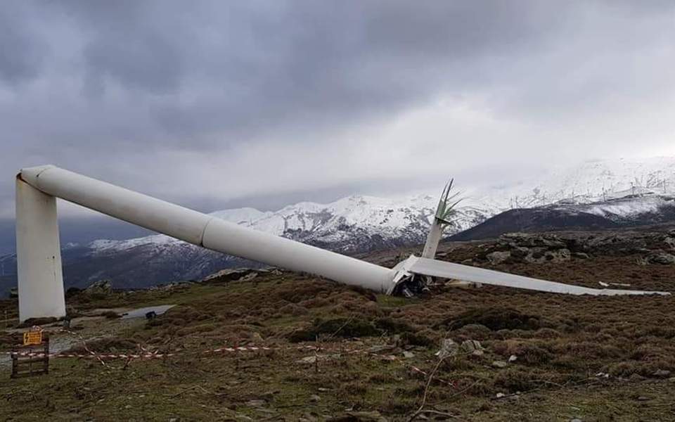 Wind turbines in Karystos