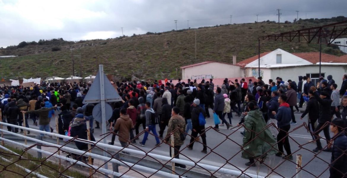 Protesting Lesvos Migrants