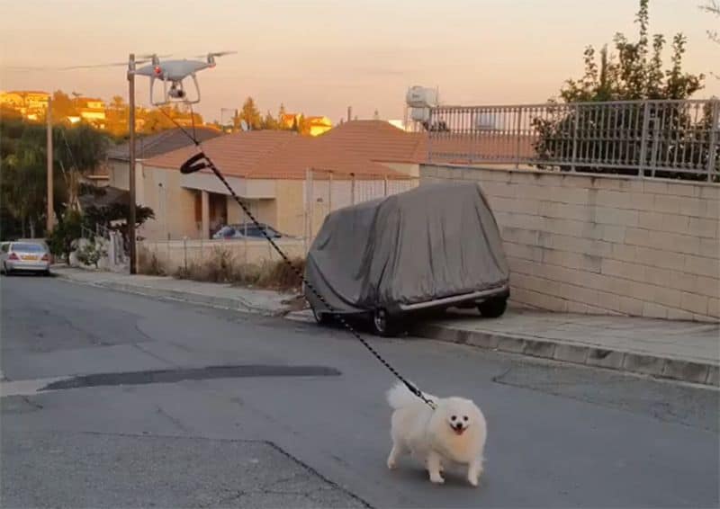 Cypriot man uses drone to walk his dog during coronavirus lockdown