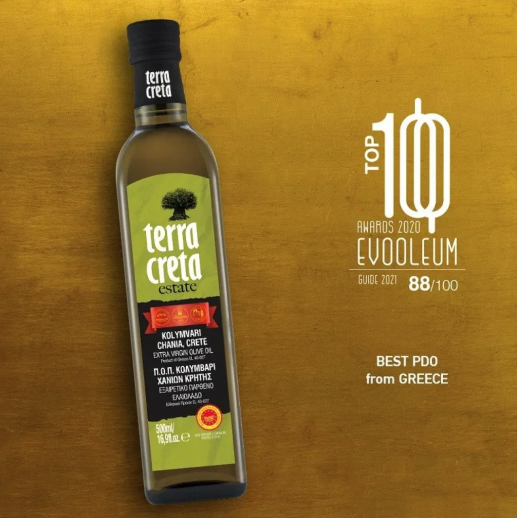 Terra Creta Estate Protected Designation of Origin from Kolymvari in Crete,  Greece Extra Virgin Olive Oil - Winner of 9 International Taste Awards 