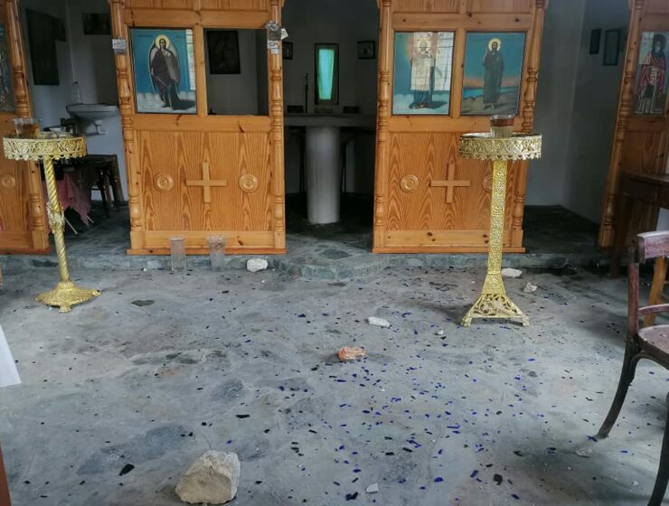 Church in Lesvos attacked with stones by illegal immigrants 8