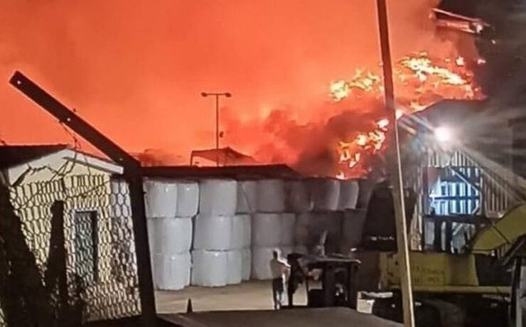 Firefighters battle blaze at the Temploni landfill in Corfu