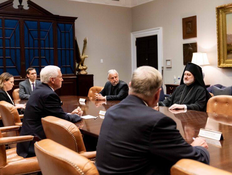 His Eminence Archbishop Elpidophoros and US President Trump discuss Hagia Sophia