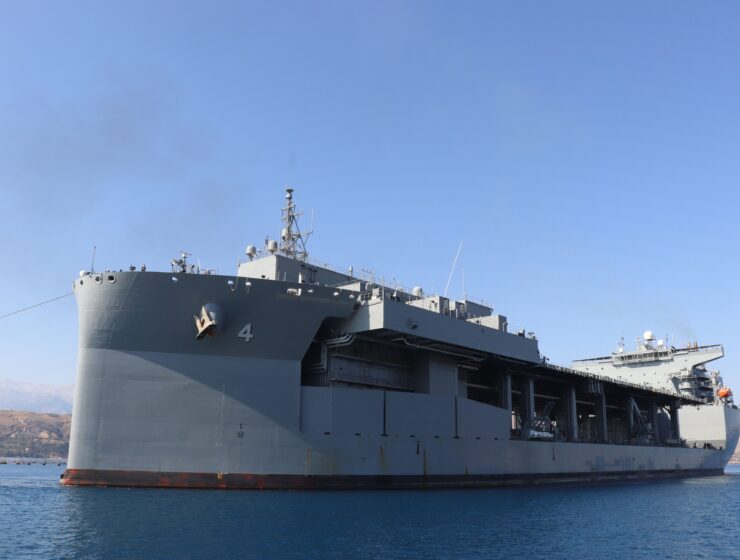 Naval Base at Souda Bay in Crete welcomes USS Hershel “Woody” Williams