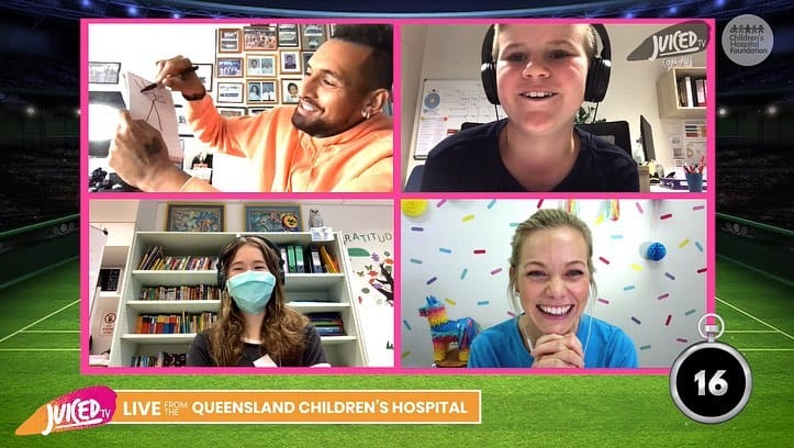 Nick Kyrgios virtually visits patients at Queensland Children’s Hospital