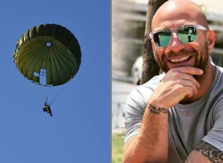 Sadness in Ilida after 34-year-old paratrooper, Konstantinos Meligonis, plummets to his death