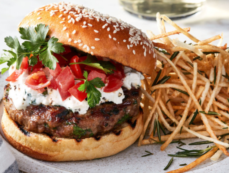 Greek-inspired lamb burgers Recipe