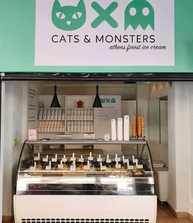 vegan ice cream Athens Cats & Monsters