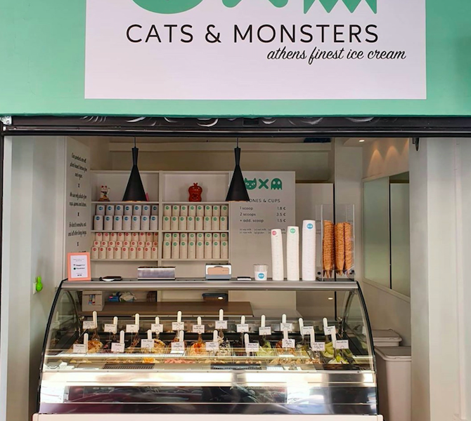 vegan ice cream Athens Cats & Monsters