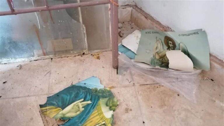 Illegal immigrants again vandalise Greek Orthodox Church of Agios Georgios in Lesvos