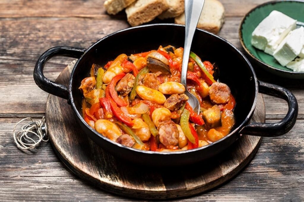 Spetsofai- Sausage and Peppers Recipe