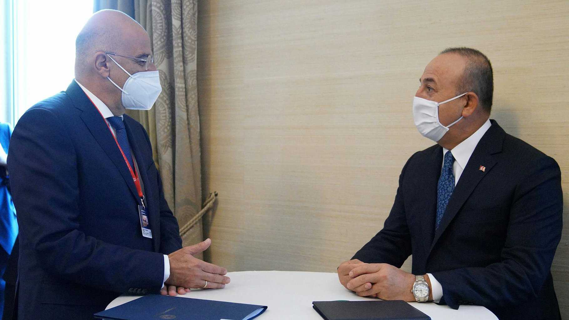 Greek Foreign Minister Nikos Dendias Mevlüt Çavuşoğlu Cavusoglu
