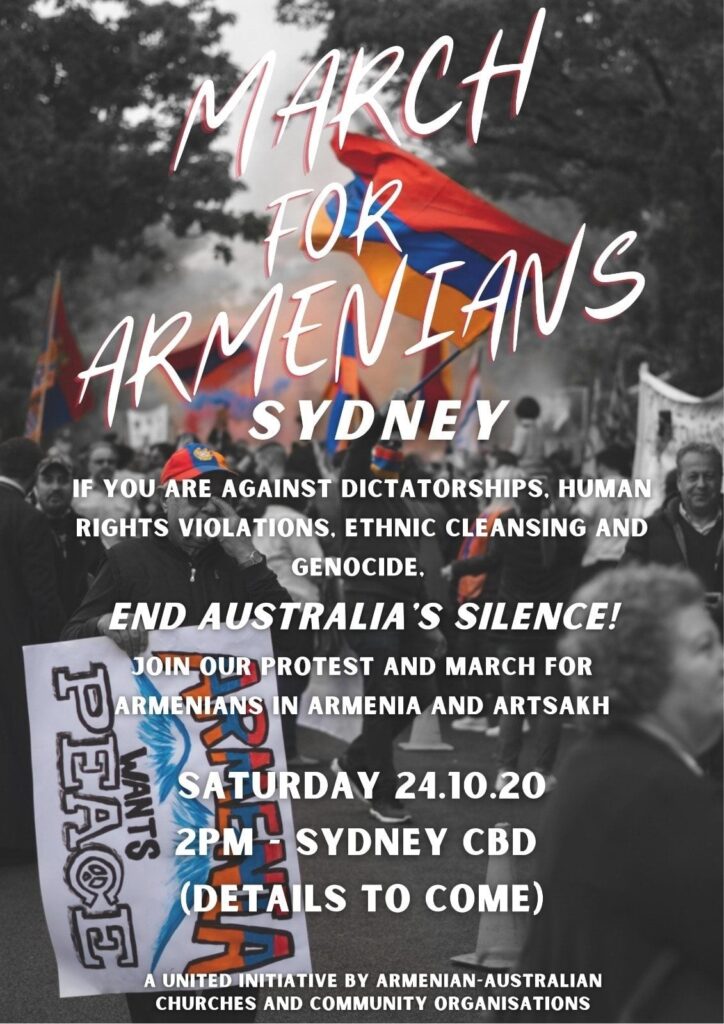 "March For Armenians" to take place in Sydney, Australia on Saturday 24th October