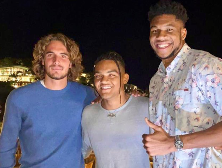Three top Greek athletes hang out in Athens
