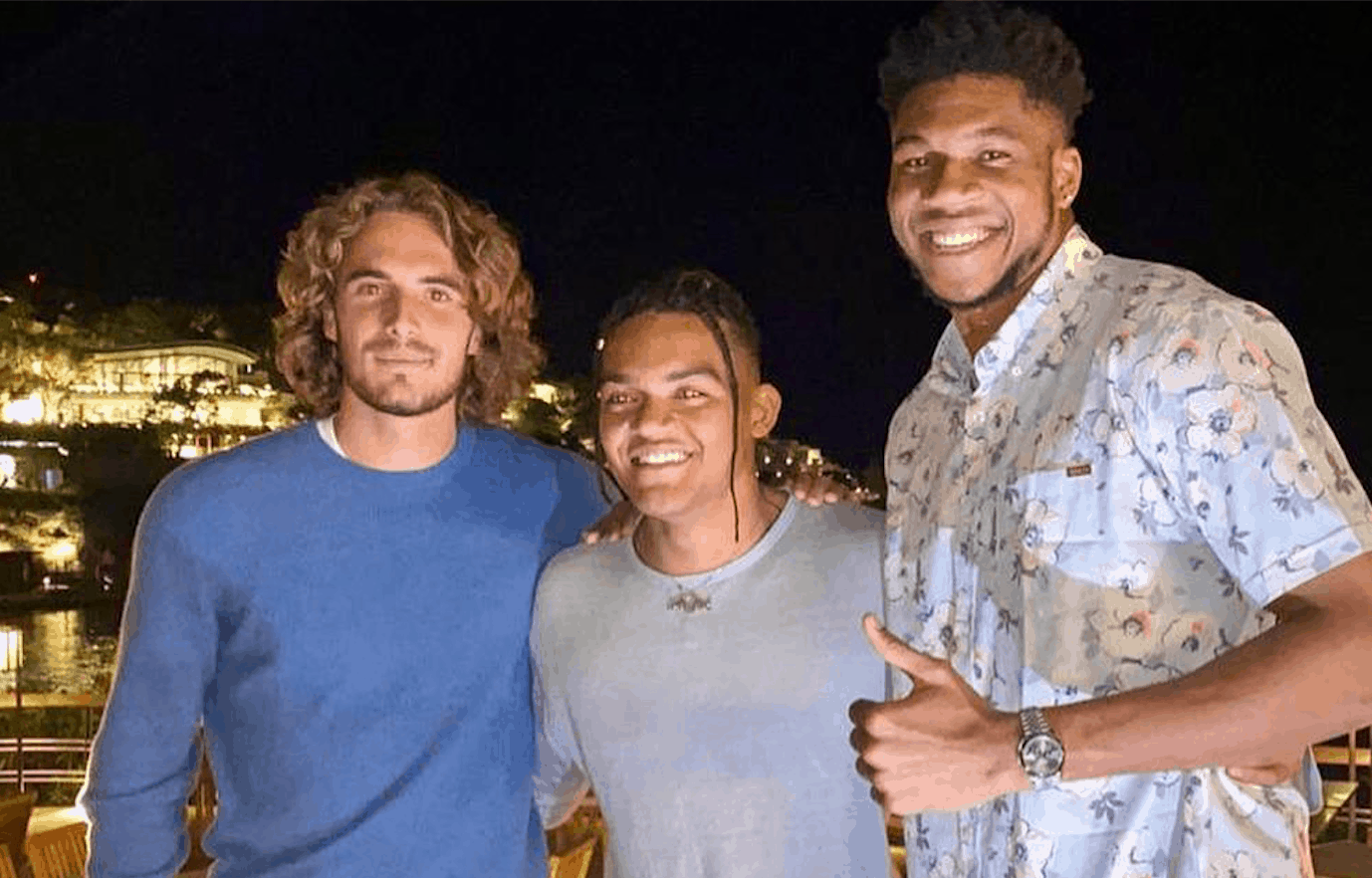 Three top Greek athletes hang out in Athens