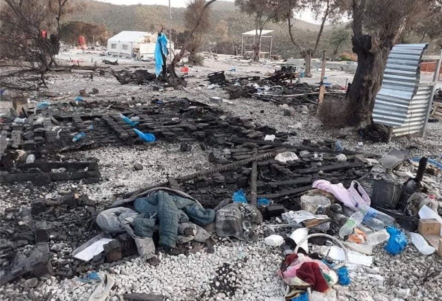 Burnt Moria refugee camp is a "garbage dump"