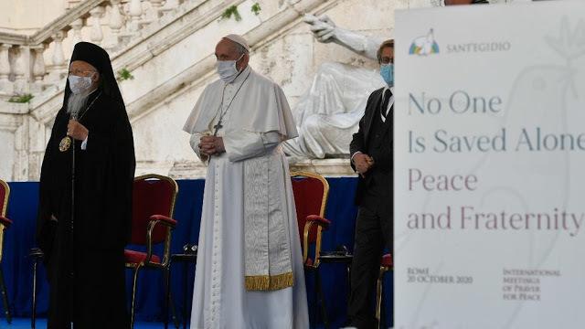 Ecumenical Patriarch Bartholomew attends the International Meeting of Prayer for Peace