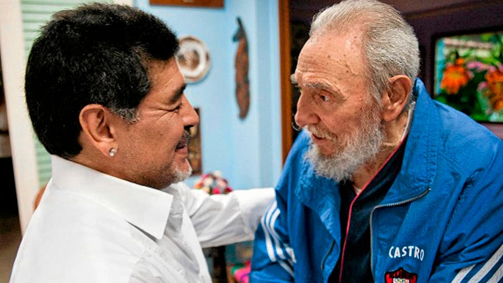 Maradona with Fidel Castro.